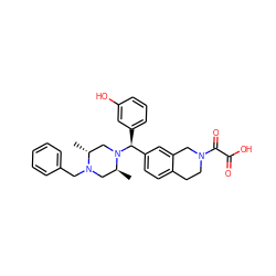 C[C@H]1CN(Cc2ccccc2)[C@H](C)CN1[C@@H](c1cccc(O)c1)c1ccc2c(c1)CN(C(=O)C(=O)O)CC2 ZINC000028570512