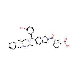 C[C@H]1CN(Cc2ccccc2)[C@H](C)CN1[C@@H](c1cccc(O)c1)c1ccc2c(c1)CN(C(=O)c1cccc(C(=O)O)c1)C2 ZINC000028570206