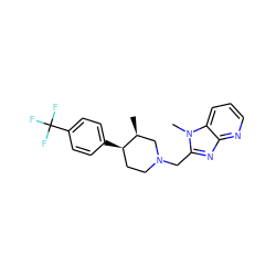 C[C@H]1CN(Cc2nc3ncccc3n2C)CC[C@H]1c1ccc(C(F)(F)F)cc1 ZINC000071317946