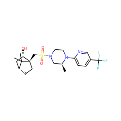 C[C@H]1CN(S(=O)(=O)C[C@]23CC[C@H](C[C@@H]2O)C3(C)C)CCN1c1ccc(C(F)(F)F)cn1 ZINC000040934564