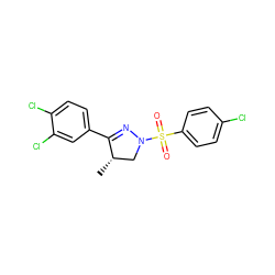 C[C@H]1CN(S(=O)(=O)c2ccc(Cl)cc2)N=C1c1ccc(Cl)c(Cl)c1 ZINC000028472956