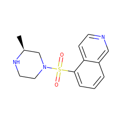 C[C@H]1CN(S(=O)(=O)c2cccc3cnccc23)CCN1 ZINC000000391114