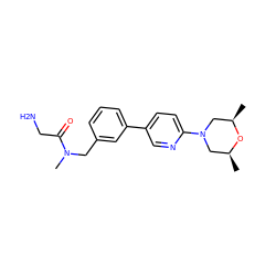 C[C@H]1CN(c2ccc(-c3cccc(CN(C)C(=O)CN)c3)cn2)C[C@@H](C)O1 ZINC000142992459