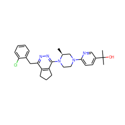 C[C@H]1CN(c2ccc(C(C)(C)O)cn2)CCN1c1nnc(Cc2ccccc2Cl)c2c1CCC2 ZINC000168033961