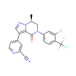 C[C@H]1CN(c2ccc(C(F)(F)F)c(Cl)c2)C(=O)c2c(-c3ccnc(C#N)c3)cnn21 ZINC000299860986