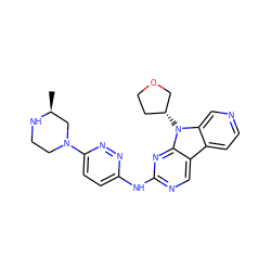 C[C@H]1CN(c2ccc(Nc3ncc4c5ccncc5n([C@@H]5CCOC5)c4n3)nn2)CCN1 ZINC000169706881