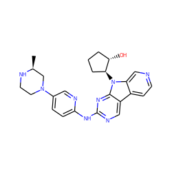 C[C@H]1CN(c2ccc(Nc3ncc4c5ccncc5n([C@H]5CCC[C@@H]5O)c4n3)nc2)CCN1 ZINC000169706849