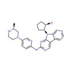 C[C@H]1CN(c2ccc(Nc3ncc4c5ccncc5n([C@H]5CCC[C@H]5O)c4n3)nc2)CCN1 ZINC000169706809