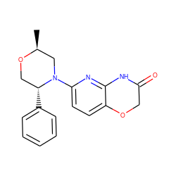 C[C@H]1CN(c2ccc3c(n2)NC(=O)CO3)[C@H](c2ccccc2)CO1 ZINC000115888307