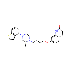 C[C@H]1CN(c2cccc3sccc23)CCN1CCCCOc1ccc2c(c1)NC(=O)CC2 ZINC001772578168