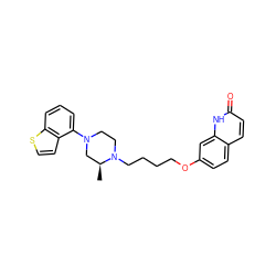 C[C@H]1CN(c2cccc3sccc23)CCN1CCCCOc1ccc2ccc(=O)[nH]c2c1 ZINC001772615018