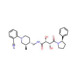 C[C@H]1CN(c2ccccc2C#N)CC[C@@H]1CNC(=O)[C@H](O)[C@@H](O)C(=O)N1CCC[C@@H]1c1ccccc1 ZINC000071340565