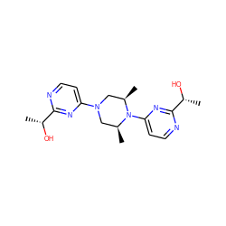 C[C@H]1CN(c2ccnc([C@@H](C)O)n2)C[C@@H](C)N1c1ccnc([C@@H](C)O)n1 ZINC000003993977