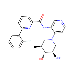 C[C@H]1CN(c2ccncc2NC(=O)c2cccc(-c3ccccc3F)n2)C[C@@H](N)[C@@H]1O ZINC000139461310