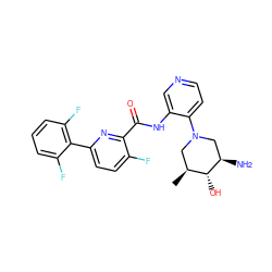 C[C@H]1CN(c2ccncc2NC(=O)c2nc(-c3c(F)cccc3F)ccc2F)C[C@@H](N)[C@@H]1O ZINC000140542896