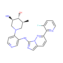 C[C@H]1CN(c2ccncc2Nc2ncc3ccc(-c4ncccc4F)nn23)C[C@@H](N)[C@@H]1O ZINC000142901009