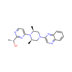 C[C@H]1CN(c2cnc3ccccc3n2)C[C@@H](C)N1c1ccnc([C@@H](C)O)n1 ZINC000013472179