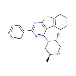 C[C@H]1CN(c2nc(-c3ccncc3)nc3sc4c(c23)CCCC4)[C@H](C)CN1 ZINC000223665764