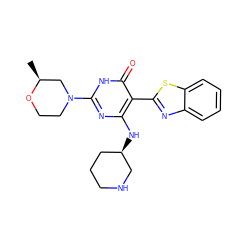 C[C@H]1CN(c2nc(N[C@@H]3CCCNC3)c(-c3nc4ccccc4s3)c(=O)[nH]2)CCO1 ZINC001772624995