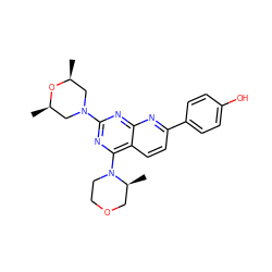 C[C@H]1CN(c2nc(N3CCOC[C@@H]3C)c3ccc(-c4ccc(O)cc4)nc3n2)C[C@@H](C)O1 ZINC000139482004