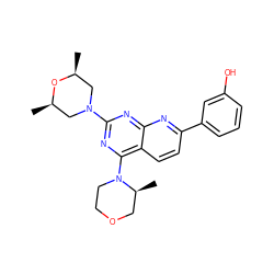 C[C@H]1CN(c2nc(N3CCOC[C@@H]3C)c3ccc(-c4cccc(O)c4)nc3n2)C[C@@H](C)O1 ZINC000139485524