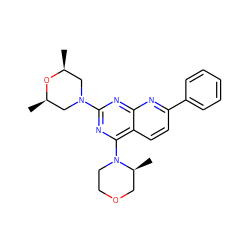 C[C@H]1CN(c2nc(N3CCOC[C@@H]3C)c3ccc(-c4ccccc4)nc3n2)C[C@@H](C)O1 ZINC000095586389