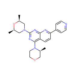 C[C@H]1CN(c2nc(N3CCOC[C@@H]3C)c3ccc(-c4ccncc4)nc3n2)C[C@@H](C)O1 ZINC000139442634