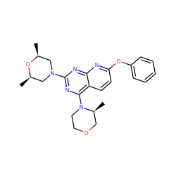 C[C@H]1CN(c2nc(N3CCOC[C@@H]3C)c3ccc(Oc4ccccc4)nc3n2)C[C@@H](C)O1 ZINC000143983580