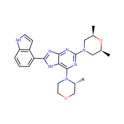 C[C@H]1CN(c2nc(N3CCOC[C@H]3C)c3[nH]c(-c4cccc5[nH]ccc45)nc3n2)C[C@@H](C)O1 ZINC000207251177