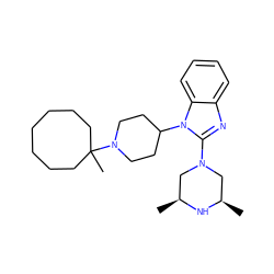 C[C@H]1CN(c2nc3ccccc3n2C2CCN(C3(C)CCCCCCC3)CC2)C[C@@H](C)N1 ZINC000040411230