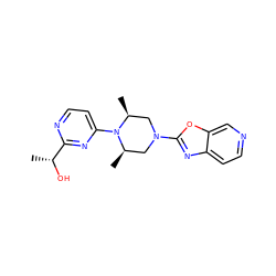 C[C@H]1CN(c2nc3ccncc3o2)C[C@@H](C)N1c1ccnc([C@@H](C)O)n1 ZINC000013472178