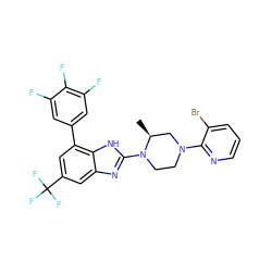 C[C@H]1CN(c2ncccc2Br)CCN1c1nc2cc(C(F)(F)F)cc(-c3cc(F)c(F)c(F)c3)c2[nH]1 ZINC000038157629