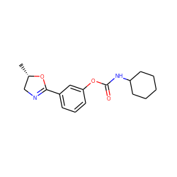 C[C@H]1CN=C(c2cccc(OC(=O)NC3CCCCC3)c2)O1 ZINC000045285774