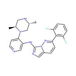 C[C@H]1CN[C@H](C)CN1c1ccncc1Nc1ncc2ccc(-c3c(F)cccc3F)nn12 ZINC000142969119