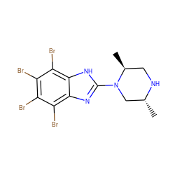 C[C@H]1CN[C@H](C)CN1c1nc2c(Br)c(Br)c(Br)c(Br)c2[nH]1 ZINC000143576637