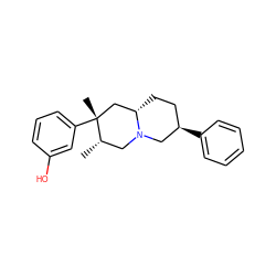 C[C@H]1CN2C[C@H](c3ccccc3)CC[C@H]2C[C@@]1(C)c1cccc(O)c1 ZINC000035075190