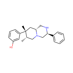 C[C@H]1CN2C[C@H](c3ccccc3)NC[C@H]2C[C@@]1(C)c1cccc(O)c1 ZINC000035075256