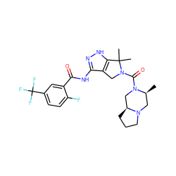 C[C@H]1CN2CCC[C@H]2CN1C(=O)N1Cc2c(NC(=O)c3cc(C(F)(F)F)ccc3F)n[nH]c2C1(C)C ZINC000114183201