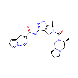 C[C@H]1CN2CCC[C@H]2CN1C(=O)N1Cc2c(NC(=O)c3cc4cccn4cn3)n[nH]c2C1(C)C ZINC000149275836