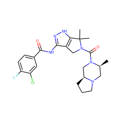 C[C@H]1CN2CCC[C@H]2CN1C(=O)N1Cc2c(NC(=O)c3ccc(F)c(Cl)c3)n[nH]c2C1(C)C ZINC000114185364