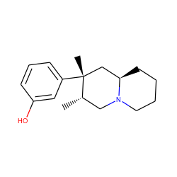 C[C@H]1CN2CCCC[C@@H]2C[C@@]1(C)c1cccc(O)c1 ZINC000035075163