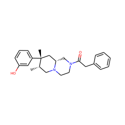 C[C@H]1CN2CCN(C(=O)Cc3ccccc3)C[C@H]2C[C@@]1(C)c1cccc(O)c1 ZINC000035075249