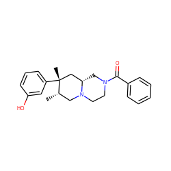 C[C@H]1CN2CCN(C(=O)c3ccccc3)C[C@H]2C[C@@]1(C)c1cccc(O)c1 ZINC000035075264