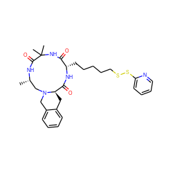 C[C@H]1CN2Cc3ccccc3C[C@@H]2C(=O)N[C@@H](CCCCCSSc2ccccn2)C(=O)NC(C)(C)C(=O)N1 ZINC000028876433