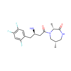 C[C@H]1CNC(=O)[C@@H](C)N(C(=O)C[C@H](N)Cc2cc(F)c(F)cc2F)C1 ZINC000006745468