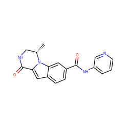 C[C@H]1CNC(=O)c2cc3ccc(C(=O)Nc4cccnc4)cc3n21 ZINC000082158431