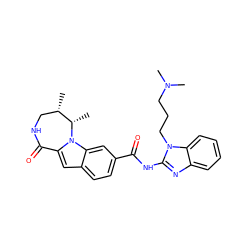 C[C@H]1CNC(=O)c2cc3ccc(C(=O)Nc4nc5ccccc5n4CCCN(C)C)cc3n2[C@H]1C ZINC000117697635