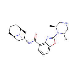 C[C@H]1CNC[C@H](C)N1c1nc2c(C(=O)N[C@H]3C[C@@H]4CCC[C@H](C3)N4C)cccc2o1 ZINC000103266995