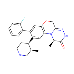 C[C@H]1CNCC[C@H]1c1cc2c(cc1-c1ccccc1F)OCC1=NNC(=O)[C@@H](C)N12 ZINC000145771887