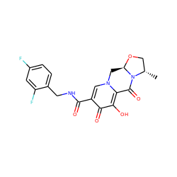 C[C@H]1CO[C@@H]2Cn3cc(C(=O)NCc4ccc(F)cc4F)c(=O)c(O)c3C(=O)N12 ZINC000096927633